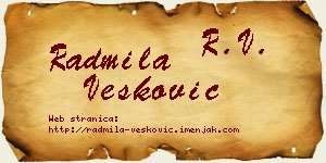 Radmila Vesković vizit kartica